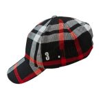 3rd Half baseball cap tartan check ecru black white red